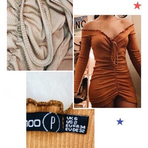 Petite off the shoulder dress